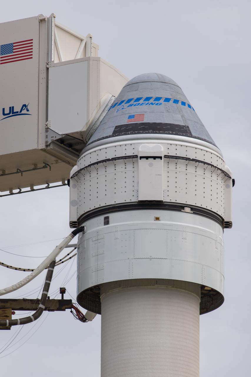 Boeing’s CST-100 Starliner spacecraft sits atop a United Launch Alliance Atlas V rocket during rollout from the Vertical Integration Facility to the launch pad at Space Launch Complex-41 on Cape Canaveral Space Force Station in Florida on August 2, 2021. Starliner will launch on the Atlas V for Boeing’s second uncrewed Orbital Flight Test (OFT-2) for NASA’s Commercial Crew Program. OFT-2 is an important uncrewed mission designed to test the end-to-end capabilities of the new system for NASA’s Commercial Crew Program.