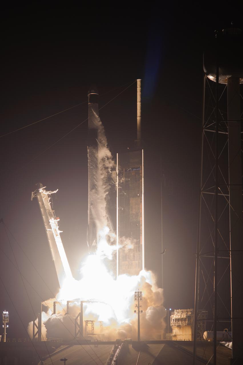 A SpaceX Falcon 9 rocket, with the uncrewed Dragon spacecraft atop, lifts off from Launch Complex 39A at NASA’s Kennedy Space Center in Florida on Aug. 29, 2021, for the company’s 23rd commercial resupply services mission to the International Space Station. The mission delivered new science investigations, supplies, and equipment to the international crew aboard the orbiting laboratory. Liftoff occurred at 3:14 a.m. EDT.