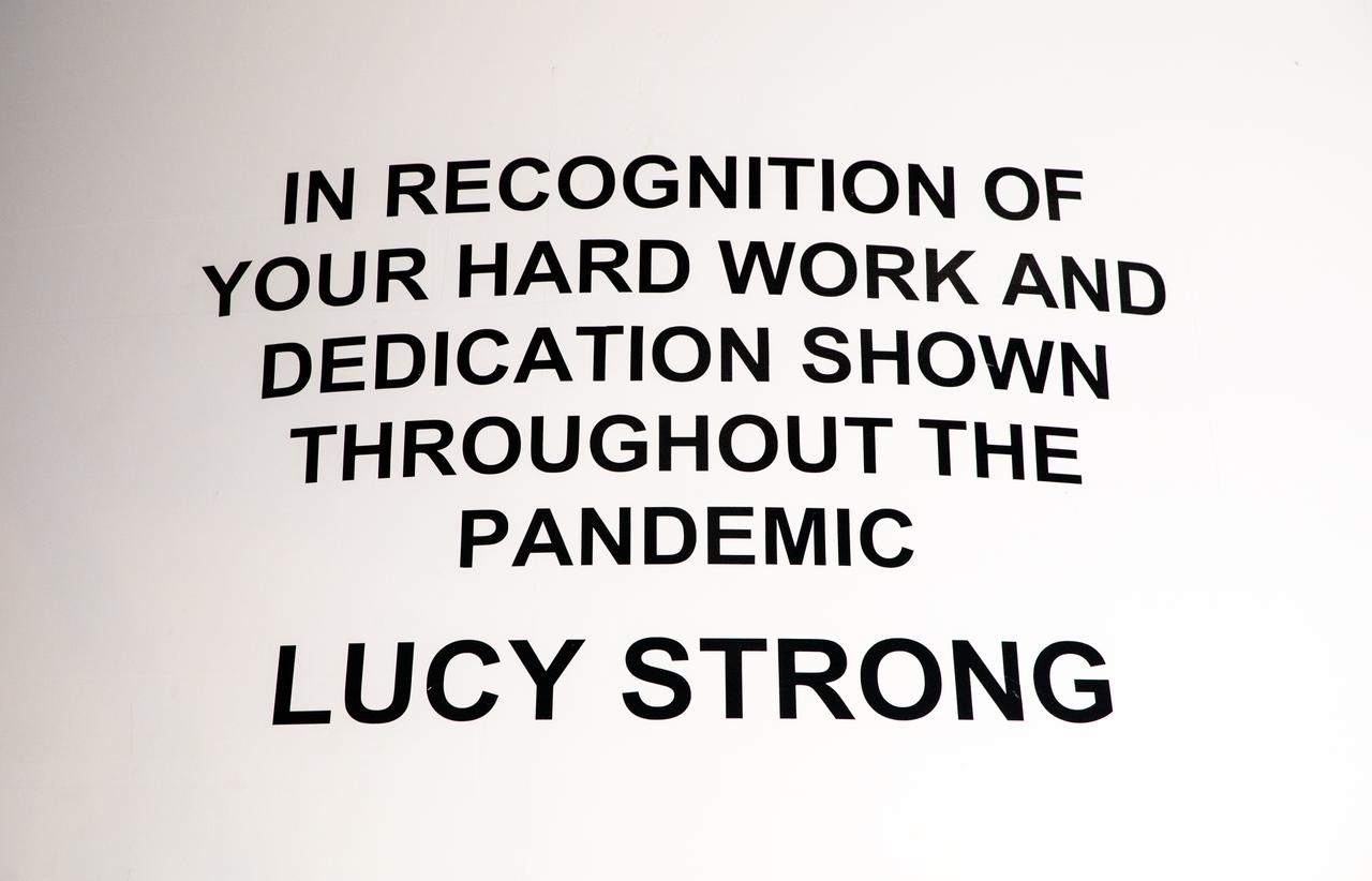 The United Launch Alliance (ULA) Atlas V rocket that will launch NASA’s Lucy spacecraft on its 12-year mission to study the Trojan asteroids is shown inside the Vertical Integration Facility at Space Launch Complex 41 (SLC-41) at Cape Canaveral Space Force Station in Florida on Oct. 8, 2021. Three dedication laminates were added to the rocket. The first is in memory of Craig M. Whittaker, a colleague and friend of NASA’s Launch Services Program (LSP) and ULA teams. The second is in memory of two colleagues: William “Billy” Joiner II – a former Lockheed Martin and ULA technician – and Mark “Kaz” Kaszubowski – an accomplished engineer and mentor. The third plaque is dedicated to NASA’s Goddard Space Flight Center Lucy Mission Team for its dedication shown throughout the pandemic. Lucy is targeted to lift off from SLC-41 at 5:34 a.m. EDT Saturday, Oct. 16. LSP, based at NASA’s Kennedy Space Center, is managing the launch.