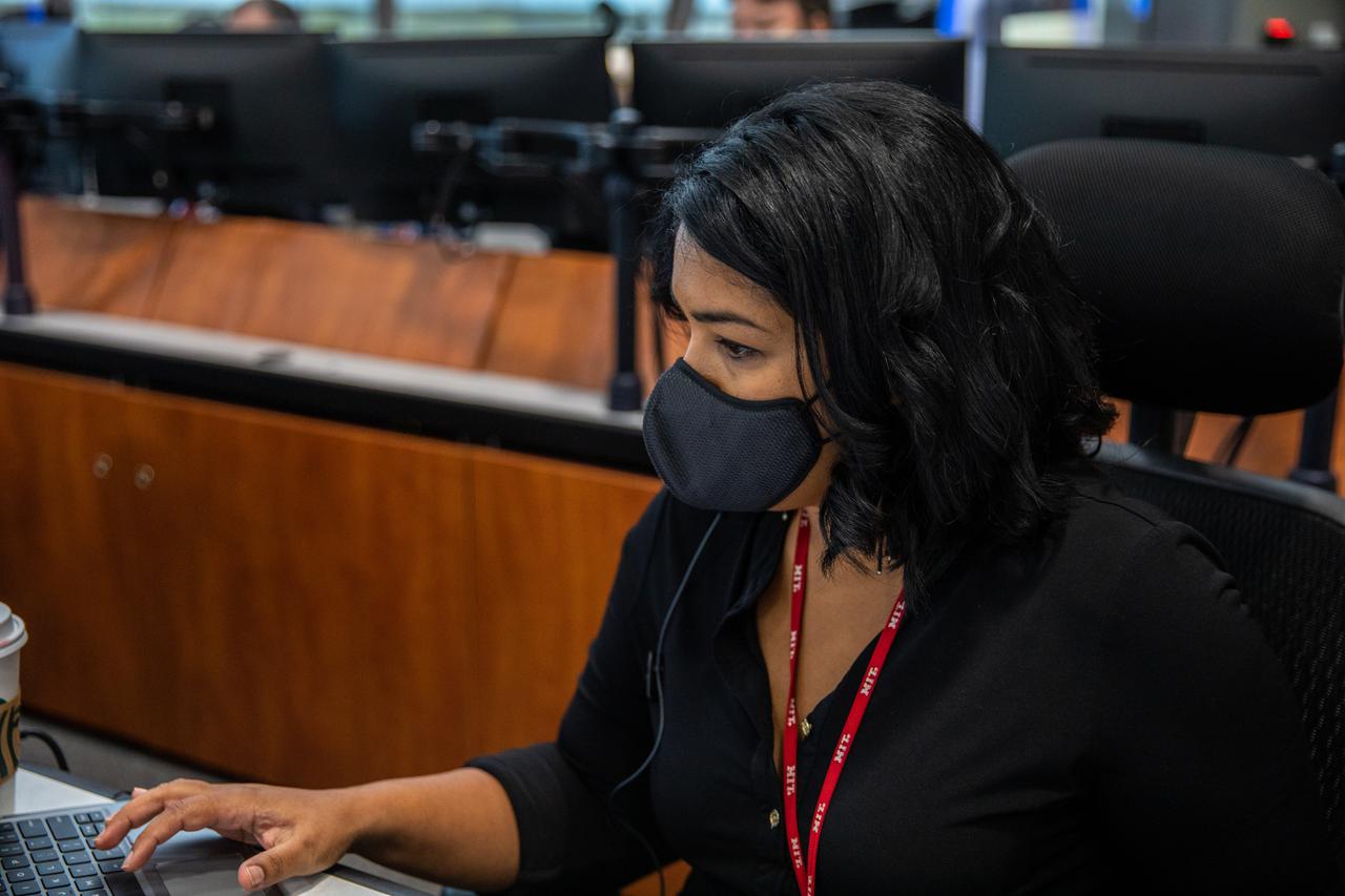 Dr. Sharmi Watkins, Artemis I deputy chief medical officer, participates in the 11th terminal countdown simulation for the Artemis I launch inside Kennedy Space Center’s Launch Control Center on Oct. 14, 2021. The event marked the first time members of NASA’s mission management team, launch team, and contractor Jacobs conducted the simulation together. During Artemis I, the agency’s Orion spacecraft will lift off from Kennedy aboard NASA’s most powerful rocket – the Space Launch System – to fly farther than any spacecraft built for humans has ever flown. Through NASA’s Artemis missions, the agency, along with commercial and international partners, will establish a sustainable human presence on the Moon to prepare for missions to Mars.