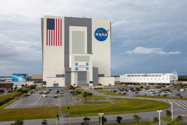 NASA image: Launch America Banner on VAB