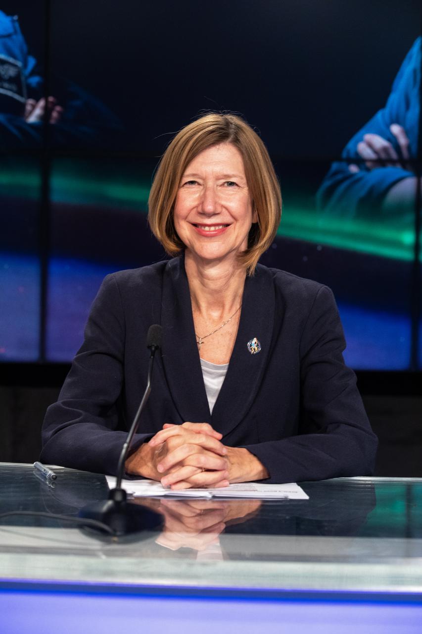 NASA Associate Administrator for Space Operations Kathy Lueders speaks during a briefing for the upcoming SpaceX Crew-3 mission at the agency’s Kennedy Space Center in Florida on Oct. 29, 2021. The SpaceX Falcon 9 with Crew Dragon atop is scheduled to launch Oct. 31 at 2:21 a.m. EDT from Launch Complex 39A at Kennedy. Crew Dragon will carry four astronauts to the International Space Station for NASA’s Commercial Crew Program. Crew-3 is the third crew rotation flight to the space station, and the first flight of a new Crew Dragon spacecraft. 