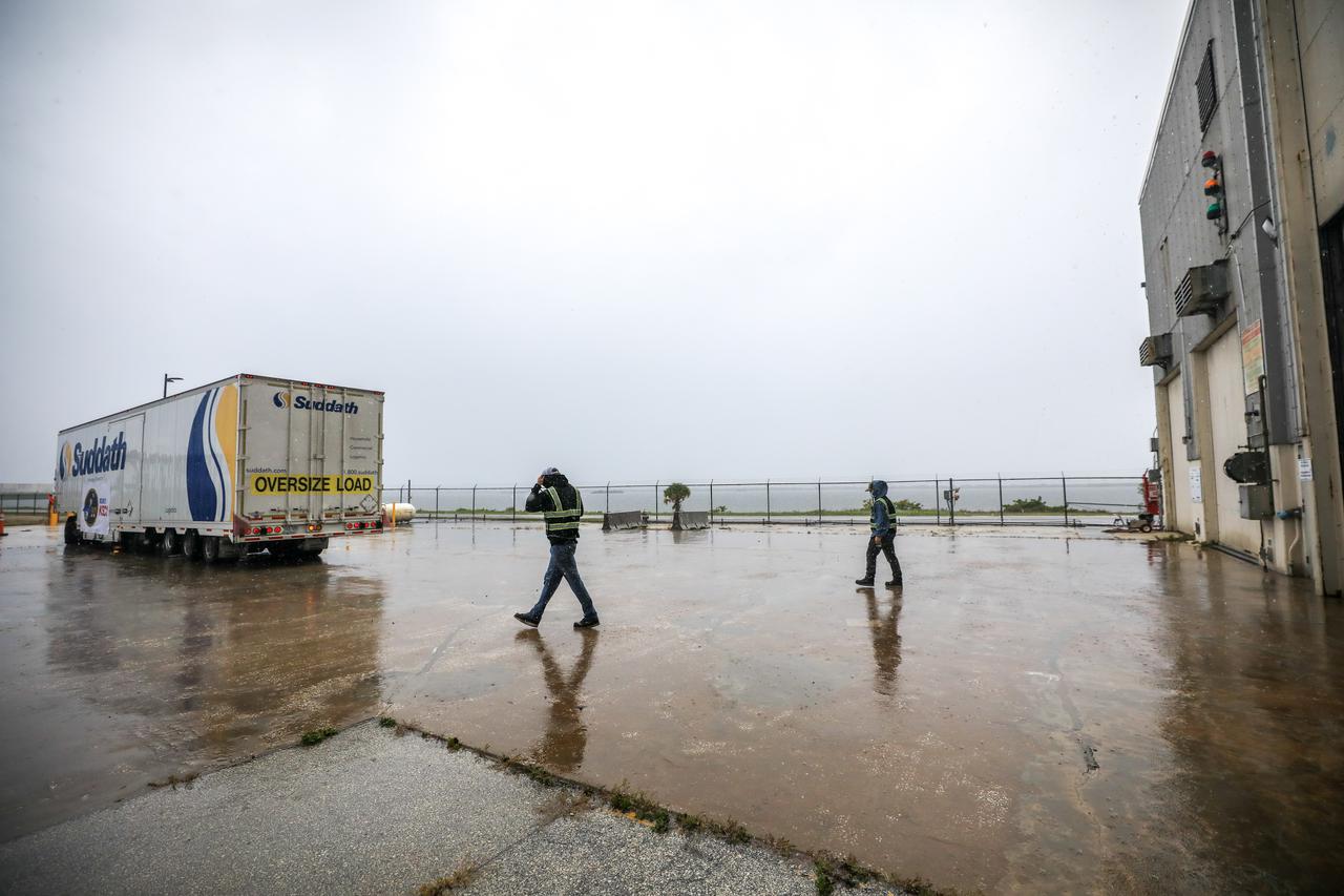NASA’s Imaging X-Ray Polarimetry Explorer (IXPE) spacecraft – the agency’s first mission dedicated to measuring X-ray polarization – arrives at the Cape Canaveral Space Force Station in Florida on Nov. 5, 2021. IXPE is scheduled to launch aboard a SpaceX Falcon 9 vehicle from Kennedy’s Launch Complex 39A on Dec. 9, 2021. The launch is managed by NASA’s Launch Services Program, based at Kennedy. IXPE will study the polarization of X-rays coming to us from some of the universe’s most extreme sources, including black holes and dead stars known as pulsars.