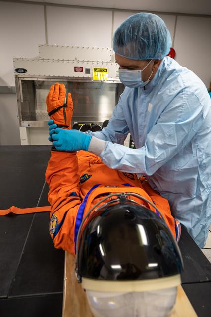 NASA image: Artemis I Moonikin Campos Inspection and Install