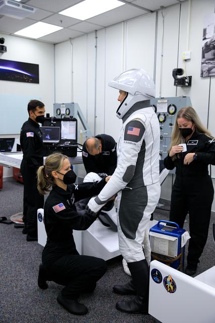 NASA image: SpaceX Crew-3 Suit-Up and Walkout