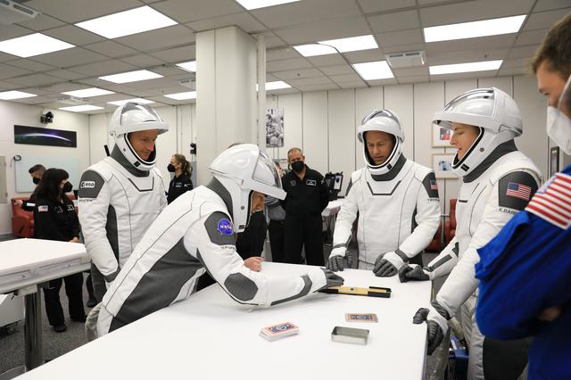 NASA image: SpaceX Crew-3 Suit-Up and Walkout