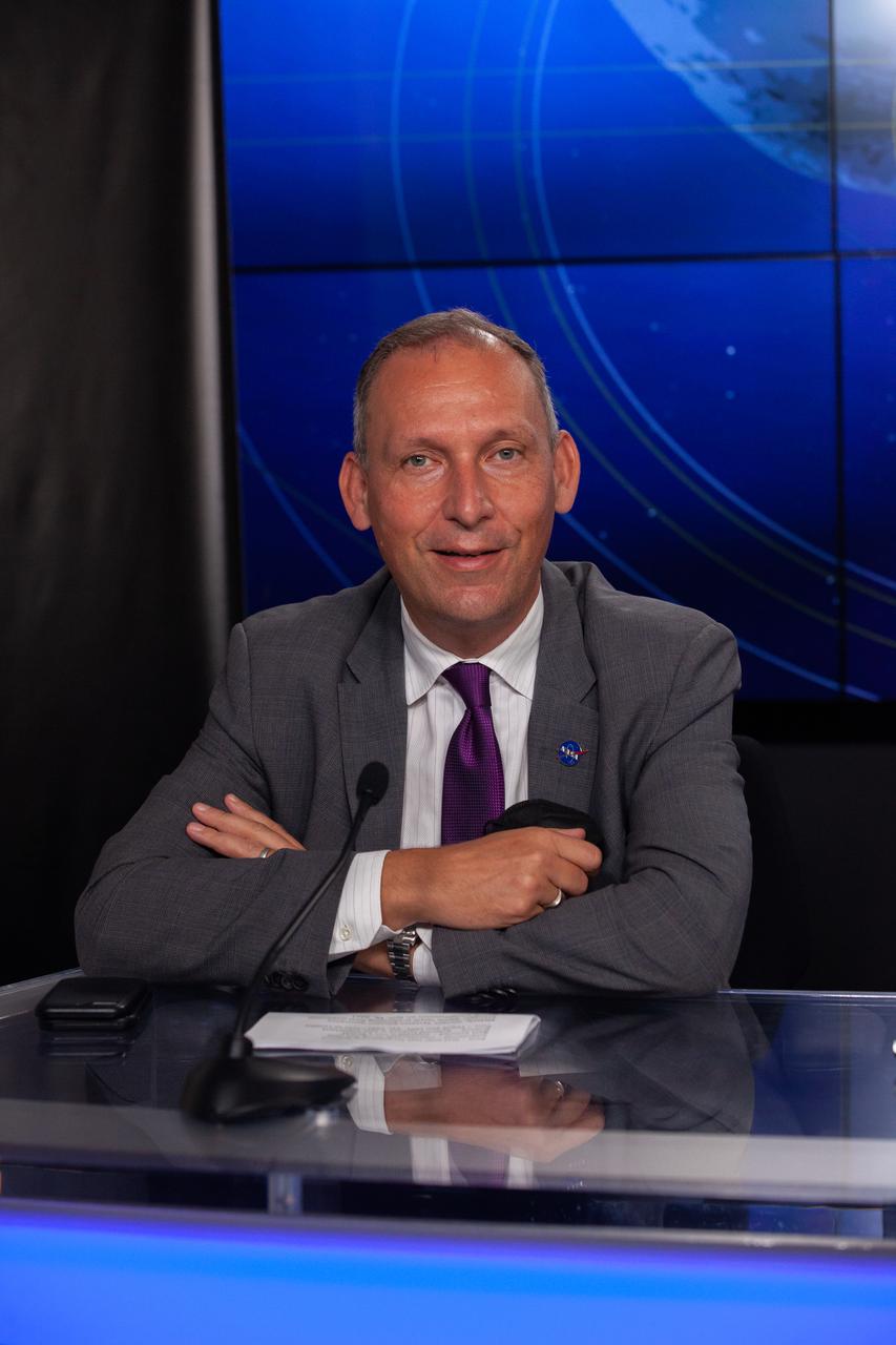 Thomas Zurbuchen, associate administrator for NASA’s Science Mission Directorate, participates in a prelaunch news conference for the agency’s Double Asteroid Redirection Test (DART) mission at Vandenberg Space Force Base in California on Nov. 22, 2021. DART is the first mission to test technologies for preventing an impact of Earth by a hazardous asteroid. The mission is scheduled to launch no earlier than 1:21 a.m. EST Wednesday, Nov. 24 (10:21 p.m. PST Tuesday, Nov. 23), aboard a SpaceX Falcon 9 rocket from Vandenberg. NASA's Launch Services Program based at Kennedy Space Center in Florida, America's multi-user spaceport, is managing the launch.