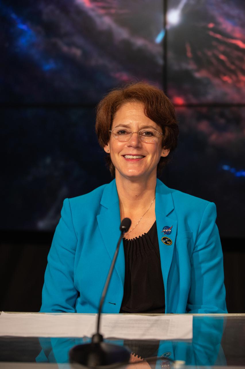 Sandra Connelly, deputy associate administrator for science, NASA Headquarters, participates in a prelaunch news conference for NASA’s Imaging X-ray Polarimetry Explorer (IXPE) spacecraft on Dec. 7, 2021 at NASA’s Kennedy Space Center in Florida. IXPE is scheduled to launch no earlier than 1 a.m. EST Thursday, Dec. 9, on a SpaceX Falcon 9 rocket from Kennedy’s Launch Complex 39A. NASA’s Launch Services Program is managing this launch. NASA’s Marshall Space Flight Center in Huntsville, Alabama, manages the IXPE mission. Ball Aerospace, headquartered in Broomfield, Colorado, manages spacecraft operations with support from the University of Colorado at Boulder. NASA’s Goddard Space Flight Center in Greenbelt, Maryland, manages the Explorers Program for the agency’s Science Mission Directorate in Washington. The U.S. Space Force’s Space Launch Delta 45 provides range support for this launch. SpaceX is providing the launch vehicle for this mission.