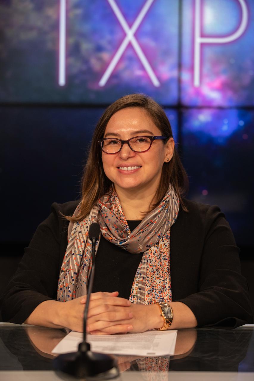 Makenzie Lystrup, vice president and general manager, civil space, Ball Aerospace, participates in a prelaunch news conference for NASA’s Imaging X-ray Polarimetry Explorer (IXPE) spacecraft on Dec. 7, 2021 at NASA’s Kennedy Space Center in Florida. IXPE is scheduled to launch no earlier than 1 a.m. EST Thursday, Dec. 9, on a SpaceX Falcon 9 rocket from Kennedy’s Launch Complex 39A. NASA’s Launch Services Program is managing this launch. NASA’s Marshall Space Flight Center in Huntsville, Alabama, manages the IXPE mission. Ball Aerospace, headquartered in Broomfield, Colorado, manages spacecraft operations with support from the University of Colorado at Boulder. NASA’s Goddard Space Flight Center in Greenbelt, Maryland, manages the Explorers Program for the agency’s Science Mission Directorate in Washington. The U.S. Space Force’s Space Launch Delta 45 provides range support for this launch. SpaceX is providing the launch vehicle for this mission.
