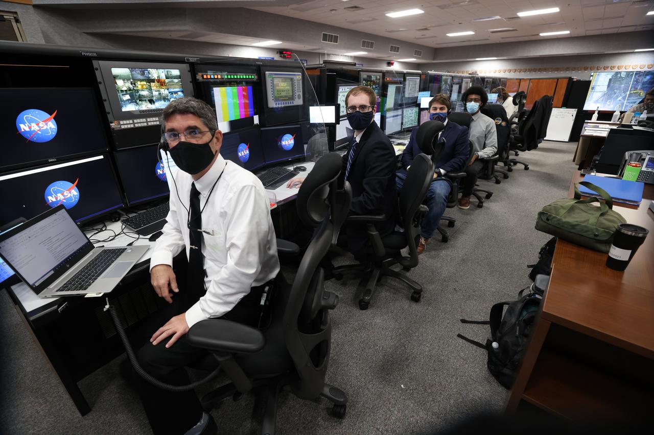 Launch team members are seated at the Liquid Oxygen consoles inside Firing Room 1 of the Launch Control Center at NASA’s Kennedy Space Center in Florida on Dec. 13, 2021. They are participating in a joint integrated simulation for the Artemis I launch that covered both cryogenic loading and terminal countdown portions of prelaunch activities. Members of NASA’s mission management team and launch team conducted the simulation together. The Kennedy team was certified for the Artemis I launch. During Artemis I, the agency’s Orion spacecraft will lift off from Kennedy aboard NASA’s most powerful rocket – the Space Launch System – to fly farther than any spacecraft built for humans has ever flown. Through NASA’s Artemis missions, the agency, along with commercial and international partners, will establish a sustainable human presence on the Moon to prepare for missions to Mars.