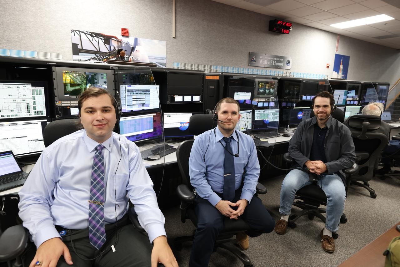 Launch team members are seated at the Hypergols consoles inside Firing Room 1 of the Launch Control Center at NASA’s Kennedy Space Center in Florida on Dec. 13, 2021. They are participating in a joint integrated simulation for the Artemis I launch that covered both cryogenic loading and terminal countdown portions of prelaunch activities. Members of NASA’s mission management team and launch team conducted the simulation together. The Kennedy team was certified for the Artemis I launch. During Artemis I, the agency’s Orion spacecraft will lift off from Kennedy aboard NASA’s most powerful rocket – the Space Launch System – to fly farther than any spacecraft built for humans has ever flown. Through NASA’s Artemis missions, the agency, along with commercial and international partners, will establish a sustainable human presence on the Moon to prepare for missions to Mars. 