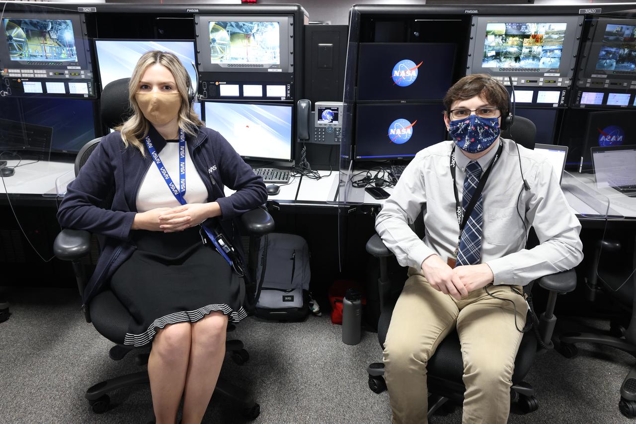 Launch team members are seated at the Communication and Tracking consoles inside Firing Room 1 of the Launch Control Center at NASA’s Kennedy Space Center in Florida on Dec. 13, 2021. They are participating in a joint integrated simulation for the Artemis I launch that covered both cryogenic loading and terminal countdown portions of prelaunch activities. Members of NASA’s mission management team and launch team conducted the simulation together. The Kennedy team was certified for the Artemis I launch. During Artemis I, the agency’s Orion spacecraft will lift off from Kennedy aboard NASA’s most powerful rocket – the Space Launch System – to fly farther than any spacecraft built for humans has ever flown. Through NASA’s Artemis missions, the agency, along with commercial and international partners, will establish a sustainable human presence on the Moon to prepare for missions to Mars.