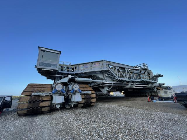 NASA image: Artemis Logos Installation on Crawler Transporter