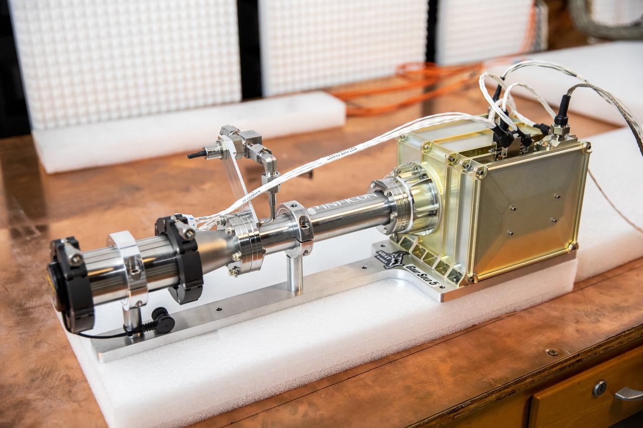 NASA’s Mass Spectrometer Observing Lunar Operations (MSolo) undergoes electromagnetic interference (EMI) testing inside the EMI Laboratory at the agency’s Kennedy Space Center in Florida on Feb. 14, 2022. These tests will verify that MSolo can control the emissions it will produce during its missions and meets EMI susceptibility requirements as part of its preparation to operate in the lunar environment. The third MSolo to go through EMI testing, this is an engineering development unit representative of the flight unit manifested to fly to the Moon’s South Pole as a payload on the agency’s Volatiles Investigating Polar Exploration Rover (VIPER) in 2023. Researchers and engineers are preparing MSolo to launch on four robotic missions as part of NASA’s Commercial Lunar Payload Services (CLPS) – the first of which is slated for later this year. MSolo will help analyze the chemical makeup of landing sites on the Moon, with the later missions also studying water on the lunar surface.