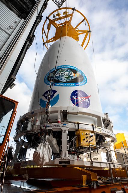 NASA image: GOES-T Spacecraft Lift and Mate