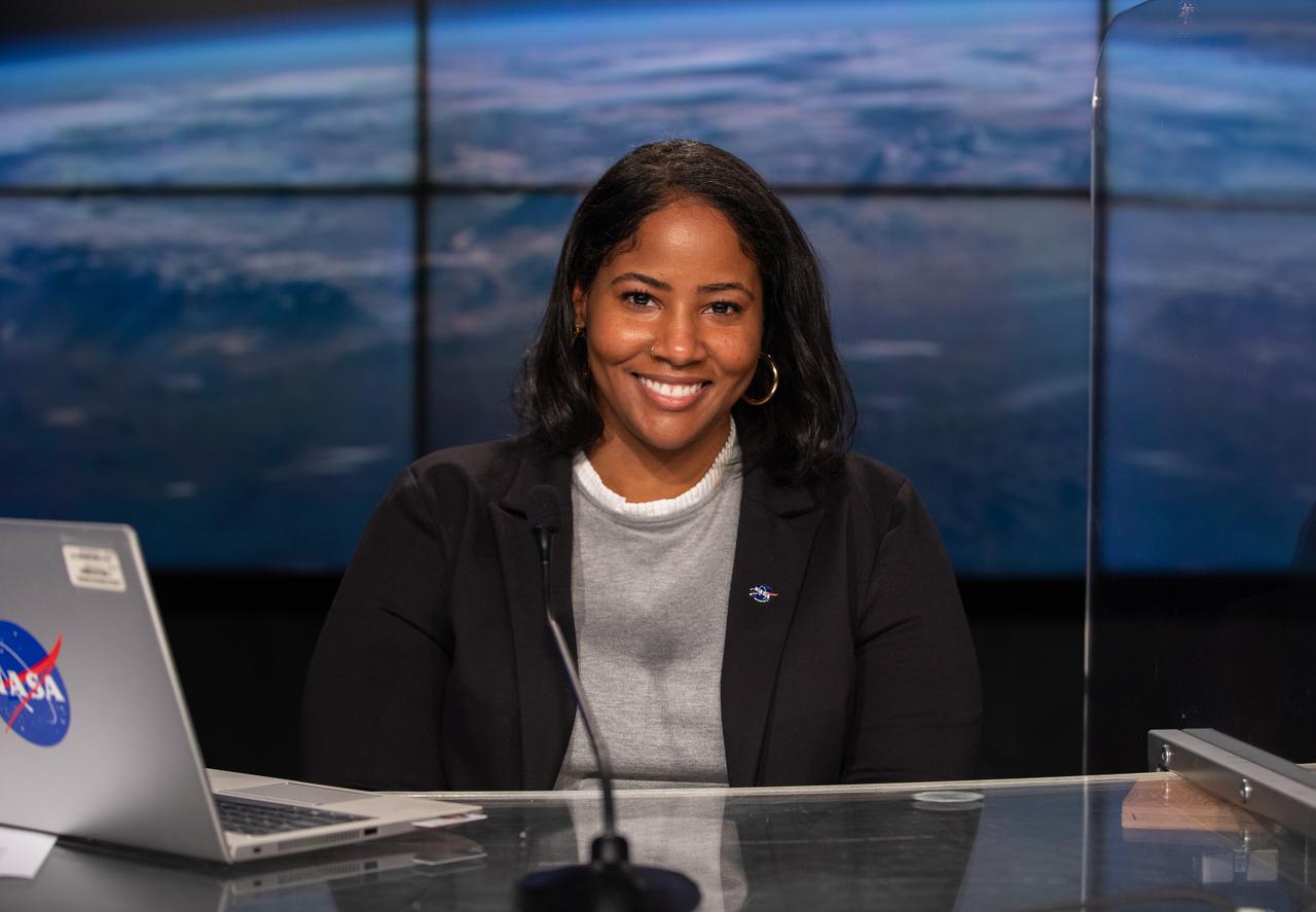 A science briefing for the National Oceanic and Atmospheric Administration’s (NOAA) Geostationary Operational Environmental Satellite-T (GOES-T) is held on Feb. 25, 2022, at NASA’s Kennedy Space Center in Florida. Tylar Greene, NASA Communications, moderates the briefing. GOES-T is scheduled to lift off on a United Launch Alliance Atlas V 541 rocket from Space Launch Complex 41 at Cape Canaveral Space Force Station in Florida on March 1, 2022, at 4:38 p.m. GOES-T is the third satellite in the GOES-R series that will continue to help meteorologists observe and predict local weather events that affect public safety. The launch is being managed by NASA’s Launch Services Program based at Kennedy Space Center in Florida, America’s multi-user spaceport. 
