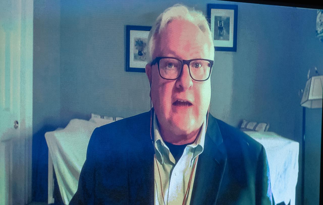 A science briefing for the National Oceanic and Atmospheric Administration’s (NOAA) Geostationary Operational Environmental Satellite-T (GOES-T) is held on Feb. 25, 2022, at NASA’s Kennedy Space Center in Florida. Dr. James “Jim Yoe, chief administrator, Joint Center for Satellite Data Assimilation, participates remotely in the briefing. GOES-T is scheduled to lift off on a United Launch Alliance Atlas V 541 rocket from Space Launch Complex 41 at Cape Canaveral Space Force Station in Florida on March 1, 2022, at 4:38 p.m. GOES-T is the third satellite in the GOES-R series that will continue to help meteorologists observe and predict local weather events that affect public safety. The launch is being managed by NASA’s Launch Services Program based at Kennedy Space Center in Florida, America’s multi-user spaceport. 