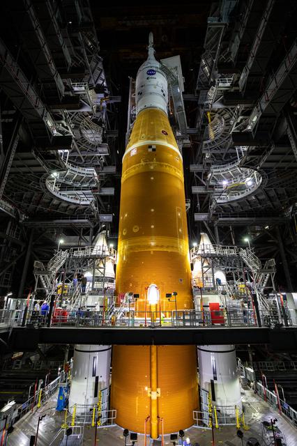 NASA image: Artemis I WDR, Pre-Rollout Activities - Platforms Retracted