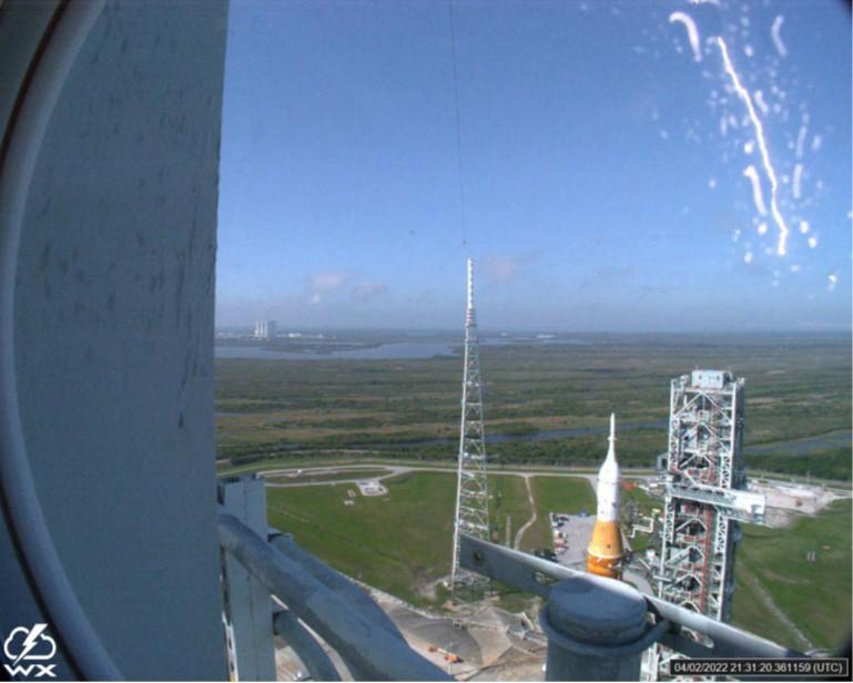 NASA image: Lightning Strike with Artemis I at Pad 39B
