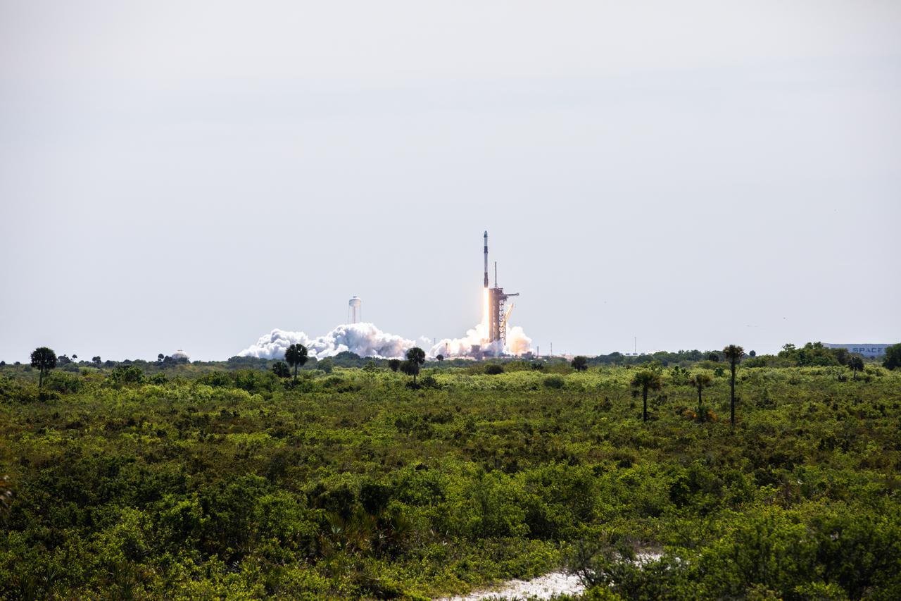 A SpaceX Falcon 9 rocket, carrying the company's Crew Dragon spacecraft, lifts off from Launch Complex 39A at NASA’s Kennedy Space Center in Florida at 11:17 a.m. EST on April 8, 2022, on Axiom Mission 1 (Ax-1). Commander Michael López-Alegría of Spain and the United States, Pilot Larry Connor of the United States, and Mission Specialists Eytan Stibbe of Israel, and Mark Pathy of Canada are aboard the flight to the International Space Station. The Ax-1 mission is the first private astronaut mission to the space station. 