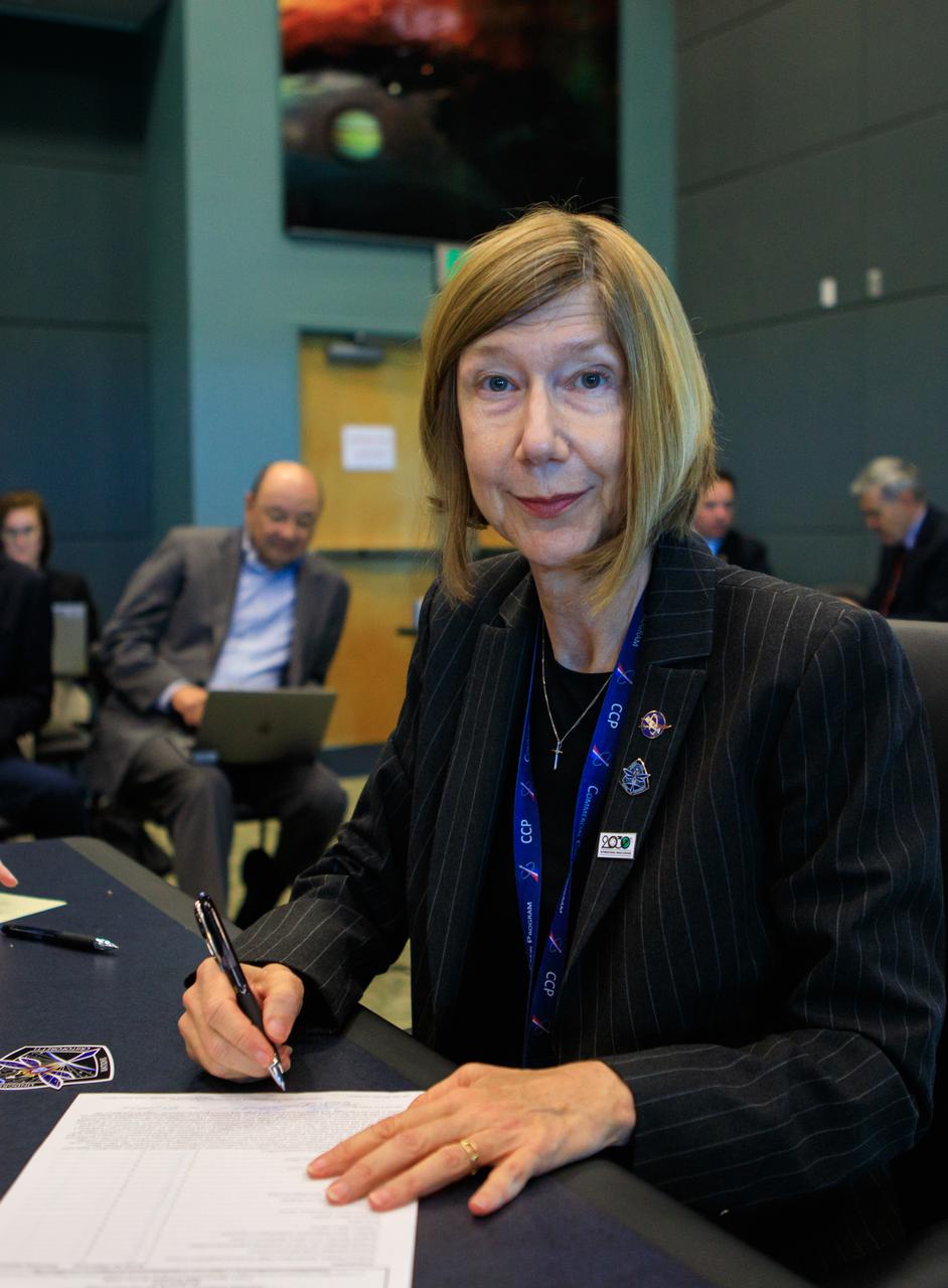 Kathy Lueders, associate administrator, Space Operations Mission Directorate, NASA Headquarters, participates in a Flight Readiness Review for the agency’s SpaceX Crew-4 mission at the agency’s Kennedy Space Center in Florida on April 15, 2022. International partners also participated. NASA and SpaceX mission managers held the review to confirm the SpaceX Falcon 9 rocket and Crew Dragon spacecraft are ready for launch. Crew-4 is scheduled to launch to the International Space Station from Kennedy’s Launch Complex 39A on April 23, 2022, as part of NASA’s Commercial Crew Program. Liftoff of the Falcon 9 rocket and Crew Dragon spacecraft is targeted for 5:26 a.m. EDT.