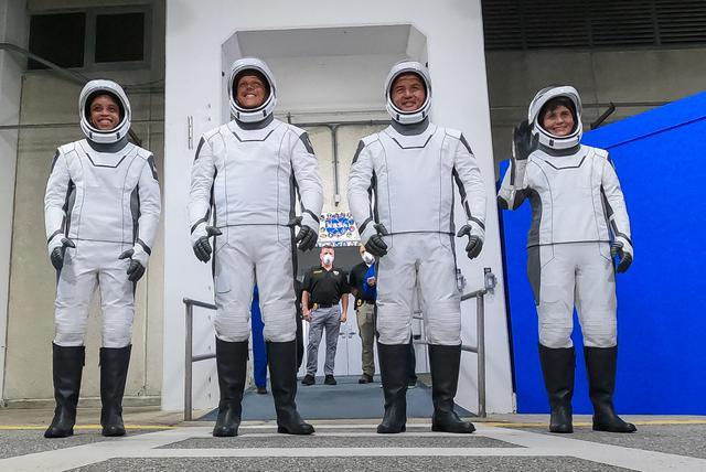 NASA image: SpaceX Crew-4 Suit-Up & Walkout Rehearsal