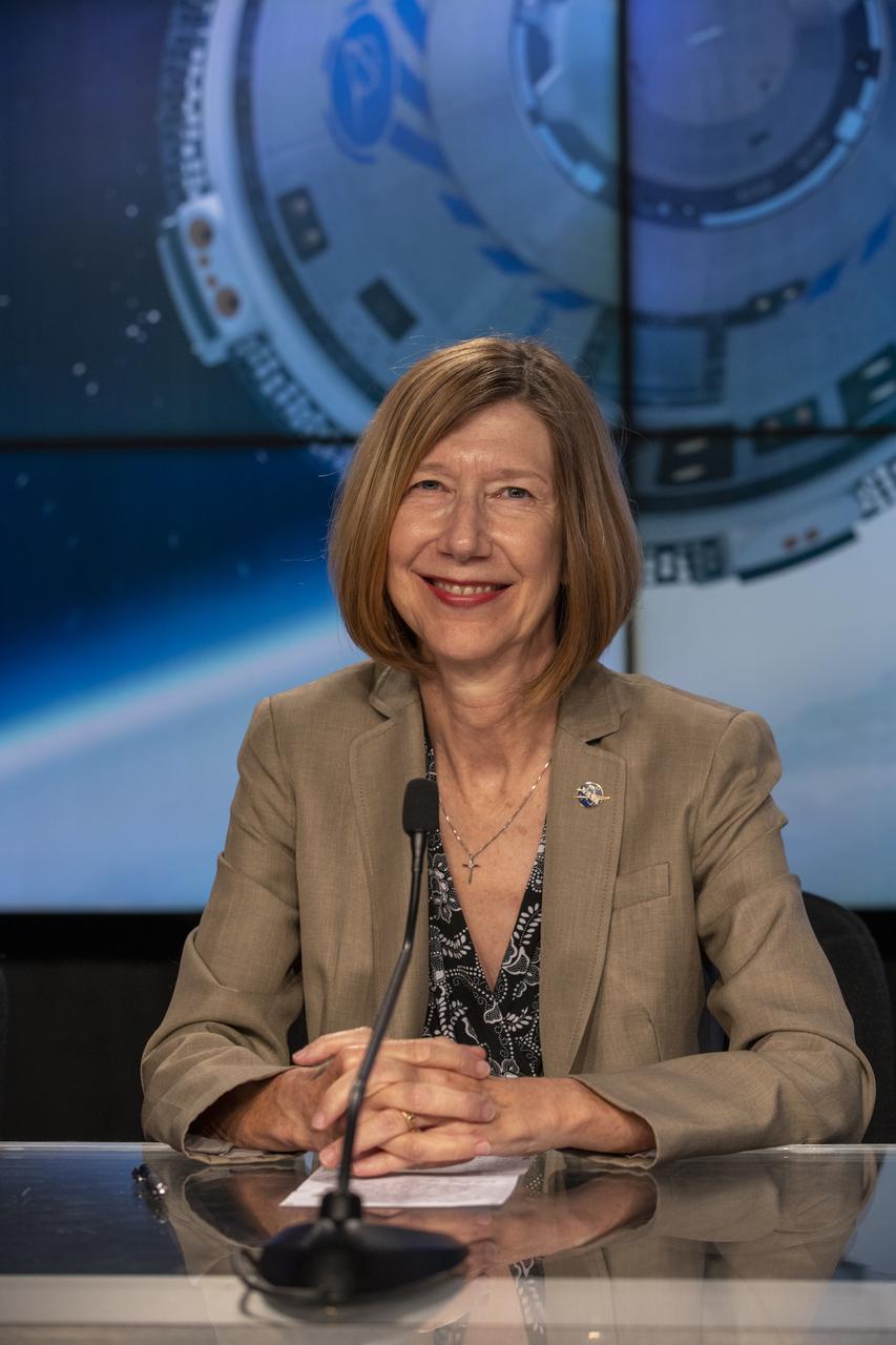 Kathryn Lueders, associate administrator, Space Operations Mission Directorate at NASA, participates in the NASA Leadership Briefing ahead of the agency’s Boeing Orbital Flight Test-2 (OFT-2) at NASA’sKennedy Space Center in Florida, May 18, 2022. Boeing’s CST-100 Starliner spacecraft will launch atop a United Launch Alliance Atlas V rocket from Space Launch Complex-41 at Cape Canaveral Space Force Station for NASA’s Commercial Crew Program. 