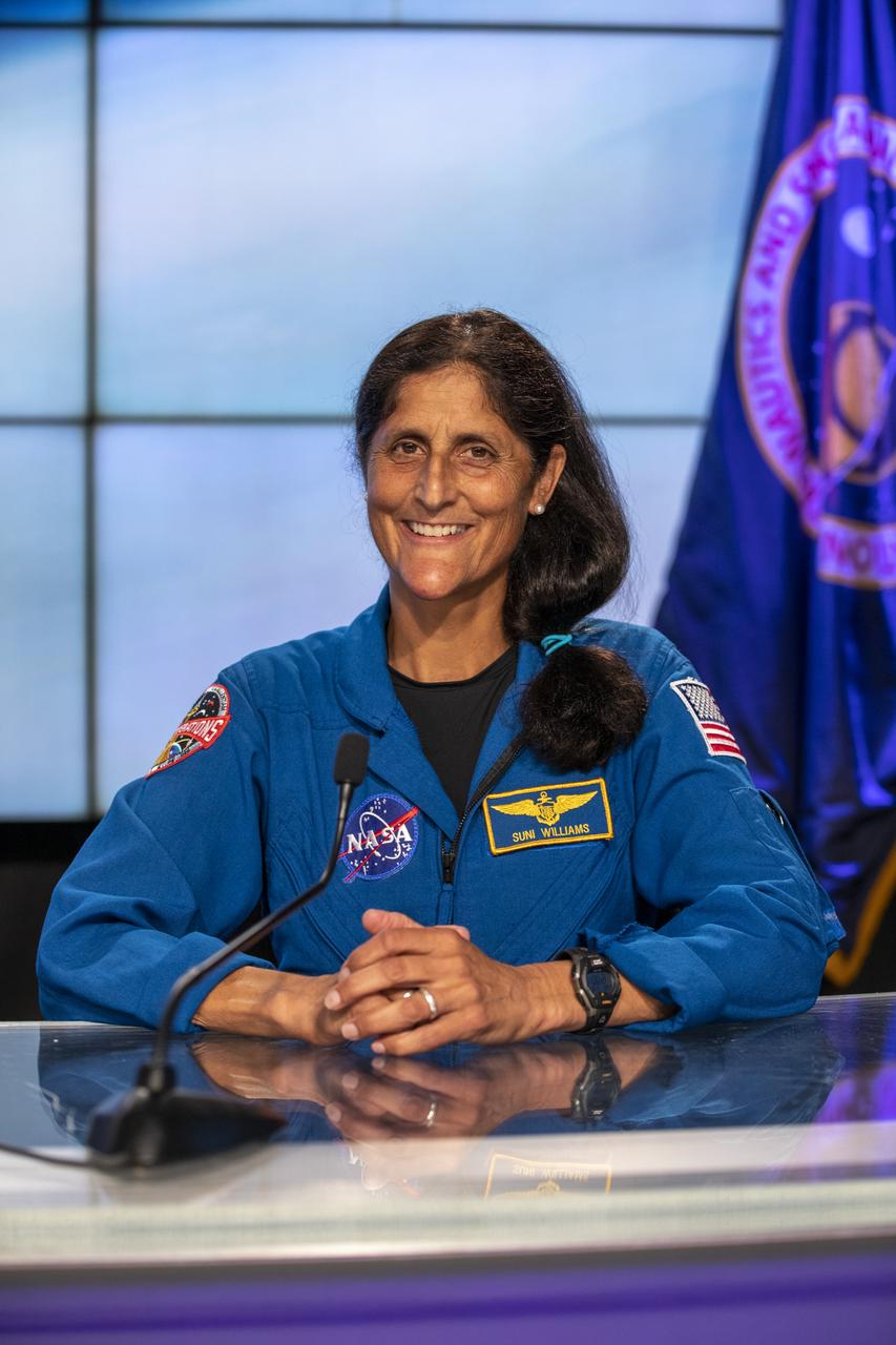 NASA astronaut Suni Williams participates in the NASA Leadership Briefing ahead of the agency’s Boeing Orbital Flight Test-2 (OFT-2) at NASA’s Kennedy Space Center in Florida, May 18, 2022. Boeing’s CST-100 Starliner spacecraft will launch atop a United Launch Alliance Atlas V rocket from Space Launch Complex-41 at Cape Canaveral Space Force Station for NASA’s Commercial Crew Program. 