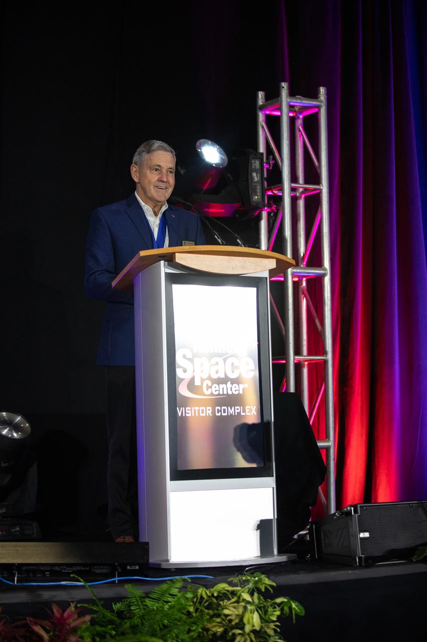 NASA Associate Administrator Bob Cabana speaks during the U.S Astronaut Hall of Fame induction ceremony on June 11, 2022, at the Kennedy Space Center Visitor Complex in Florida. Three former NASA astronauts, Chris Ferguson, David Leestma, and Sandra Magnus, received medals and became members of the 21st class of astronauts to be inducted into the Hall of Fame. The 2022 inductees were selected by a committee of Hall of Fame astronauts, former NASA officials, flight directors, historians, and journalists. This year’s induction brings the total number of AHOF members to 105. 