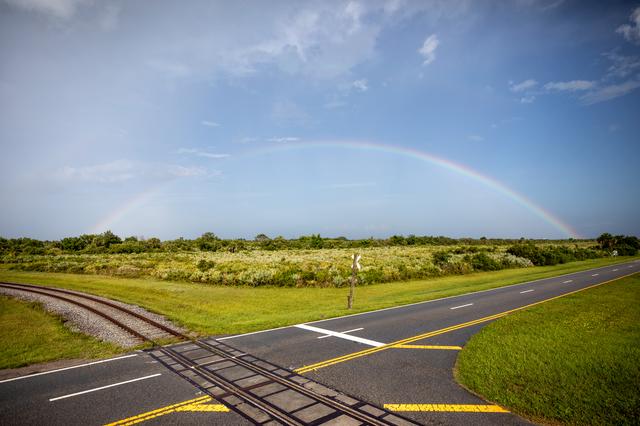 NASA image: Rainbow over Pad 39B