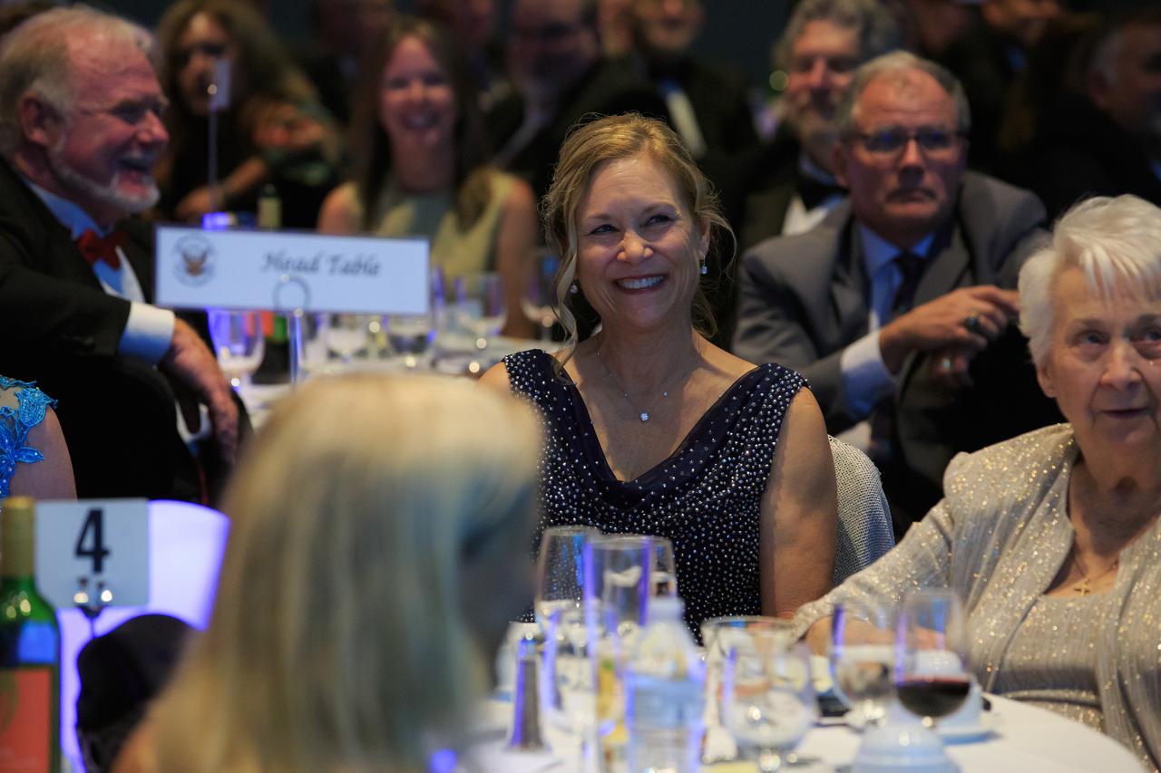 Kennedy Space Center Director Janet Petro is photographed in the audience during an award ceremony held in her honor on June 24, 2022, at the Florida spaceport’s visitor complex. The National Space Club Florida Committee presented Petro with the Dr. Kurt H. Debus Award for her contributions to America’s aerospace efforts within the state of Florida. The award – originating in 1990 – is named after Kennedy’s first director.