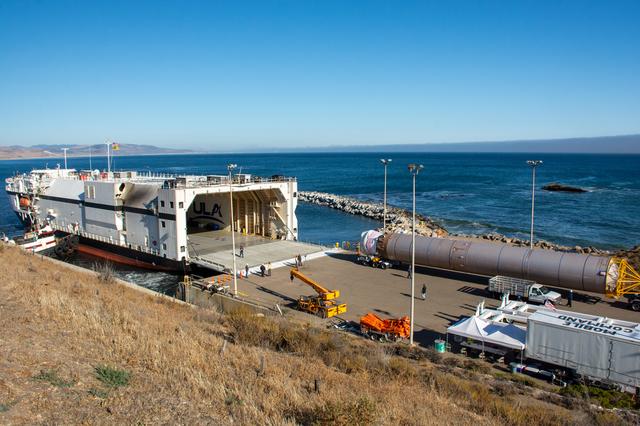 JPSS-2 Atlas V Booster Arrival, Offload, and Transport to HIF