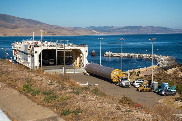 JPSS-2 Atlas V Booster Arrival, Offload, and Transport to HIF