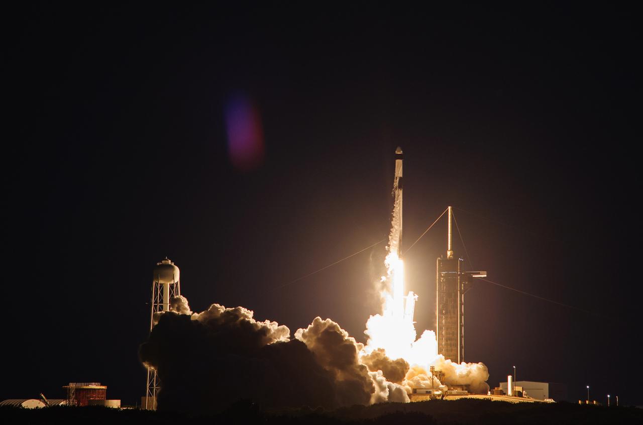The SpaceX Falcon 9 rocket carrying the Dragon capsule lifts off from Launch Complex 39A at NASA’s Kennedy Space Center in Florida on July 14, 2022, on the company’s 25th Commercial Resupply Services mission for the agency to the International Space Station. Liftoff was at 8:44 p.m. EDT. Dragon will deliver more than 5,800 pounds of cargo, including a variety of NASA investigations, to the space station. The spacecraft is expected to spend about a month attached to the orbiting outpost before it returns to Earth with research and return cargo, splashing down off the coast of Florida.