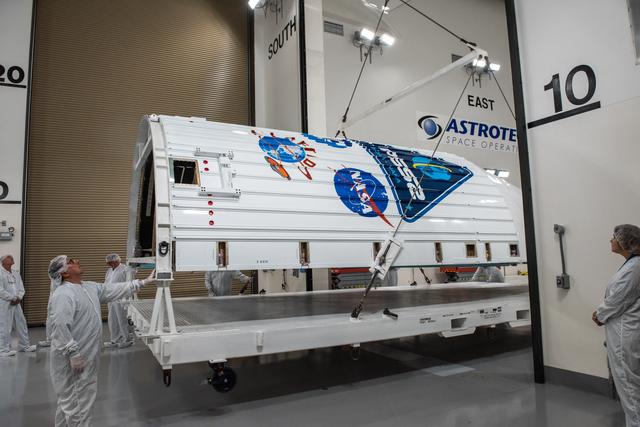 NASA image: JPSS-2 Atlas V Fairing Transport from B7525 to Astrotech