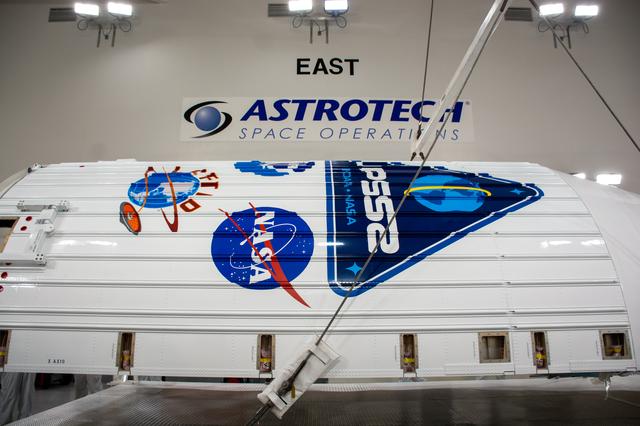 NASA image: JPSS-2 Atlas V Fairing Transport from B7525 to Astrotech