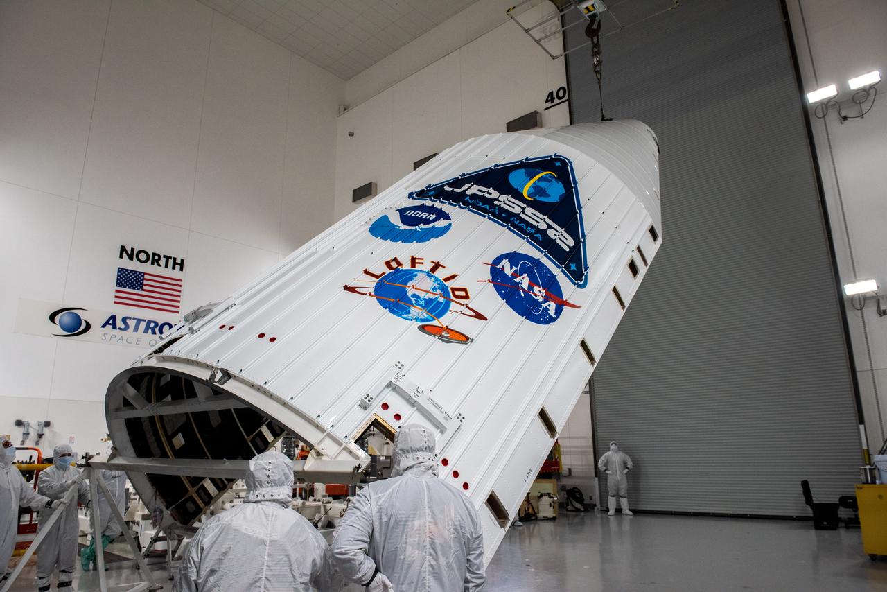 On Aug. 11, 2022, teams at the Astrotech facility at Vandenberg Space Force Base (VSFB) in California use a crane to raise to vertical one of the United Launch Alliance (ULA) Atlas V payload fairing halves for NASA and the National Oceanic and Atmospheric Administration’s (NOAA) Joint Polar Satellite System-2 (JPSS-2) satellite mission. The payload fairing protects the spacecraft during launch and flight through the atmosphere. JPSS-2 is the third satellite in the Joint Polar Satellite System series. It is scheduled to lift off from VSFB on Nov. 1 from Space Launch Complex-3 East. JPSS-2 will scan the globe as it orbits from the North to the South Pole, crossing the equator 14 times a day. From 512 miles above Earth, it will capture data that inform weather forecasts, extreme weather events, and climate change. The Visible Infrared Radiometer Suite instrument will collect imagery for global observations of the land, atmosphere, cryosphere, and oceans. Launching as a secondary payload to JPSS-2 is NASA’s Low-Earth Orbit Flight Test of an Inflatable Decelerator (LOFTID), dedicated to the memory of Bernard Kutter. LOFTID is a demonstration of a hypersonic inflatable aerodynamic decelerator, or aeroshell, technology that could one day help land humans on Mars.