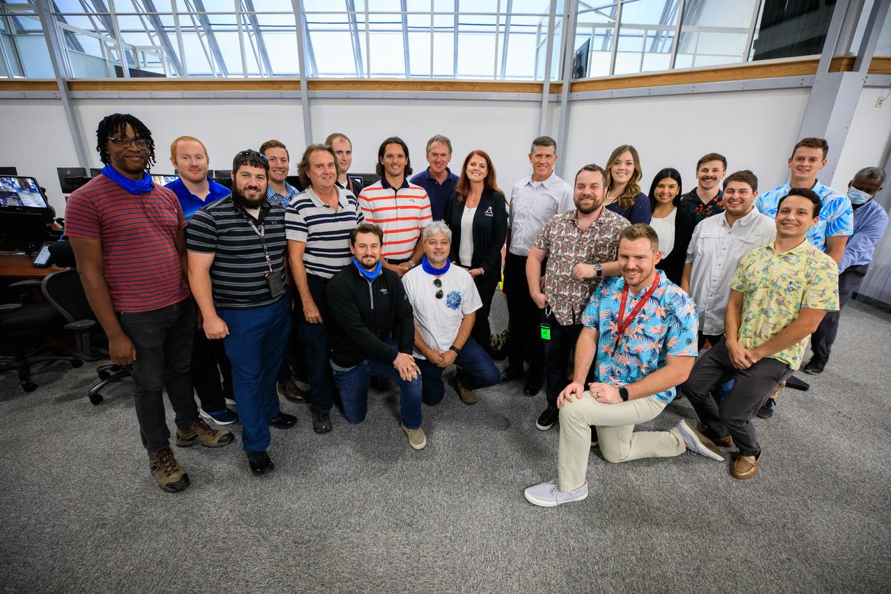 Members of the Artemis I launch team are photographed inside Firing Room 2 of the Rocco A. Petrone Launch Control Center at NASA’s Kennedy Space Center in Florida during a certification ceremony on Aug. 12, 2022. In the middle is Artemis I Launch Director Charlie Blackwell-Thompson. Behind her to the left is Mike Bolger, manager of NASA’s Exploration Ground Systems, and to her right is Jeremy Graeber, assistant launch director. The ceremony was held to commemorate the certification of the Artemis I launch team following their launch simulation held in December 2021. During the ceremony, senior members of the launch team handed out certificates to individual team members. The first in an increasingly complex series of missions, Artemis I will test NASA’s Space Launch System rocket and Orion spacecraft as an integrated system prior to crewed flights to the Moon. Through Artemis, NASA will land the first woman and the first person of color on the lunar surface, paving the way for long-term lunar presence and using the Moon as a steppingstone before venturing to Mars.