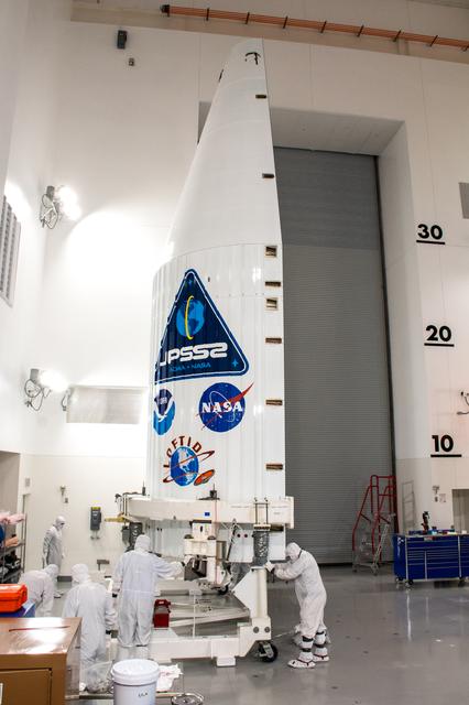 NASA image: JPSS-2 Atlas V Fairing Fit Check