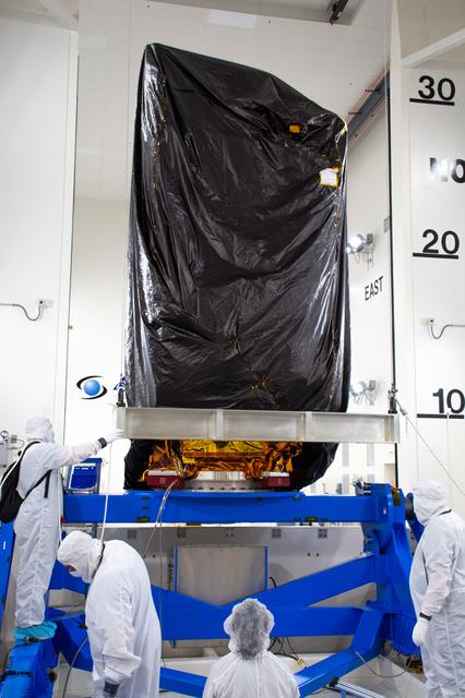 JPSS-2 Spacecraft Uncrating and Lift to Vertical