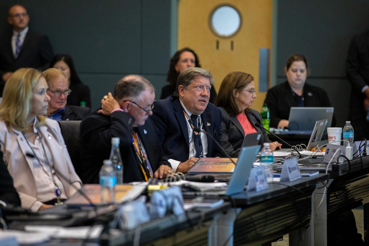 Artemis I managers conduct a Flight Readiness Review (FRR) on Aug. 22, 2022, at NASA’s Kennedy Space Center in Florida. The FRR is an in-depth assessment of the readiness of the agency’s Space Launch System and Orion spacecraft to support the uncrewed flight of Artemis I on its mission beyond the Moon and return to Earth. The meeting will conclude later in the day with a poll of all managers. Artemis I is scheduled to launch at 8:33 a.m. EDT on Aug. 29, 2022, from Kennedy’s Launch Complex 39B. The first in a series of increasingly complex missions, Artemis I will provide a foundation for human deep space exploration and demonstrate our commitment and capability to extend human presence to the Moon and beyond. The primary goal of Artemis I is to thoroughly test the integrated systems before crewed missions by operating the spacecraft in a deep space environment, testing Orion’s heat shield, and recovering the crew module after reentry, descent, and splashdown.