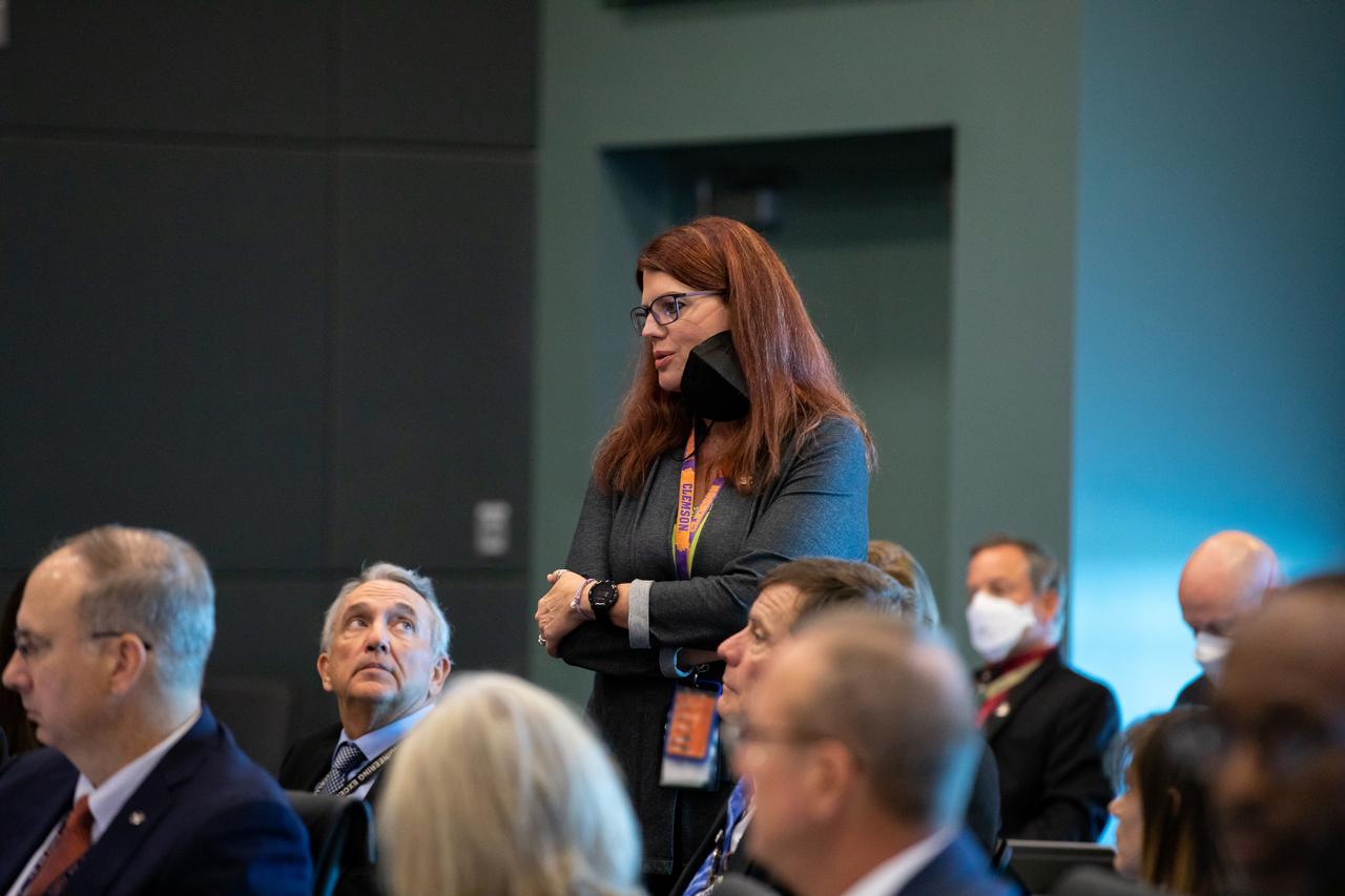 Artemis I managers conduct a Flight Readiness Review (FRR) on Aug. 22, 2022, at NASA’s Kennedy Space Center in Florida. In view, standing, is Artemis I Launch Director Charlie Blackwell-Thompson. The FRR is an in-depth assessment of the readiness of the agency’s Space Launch System and Orion spacecraft to support the uncrewed flight of Artemis I on its mission beyond the Moon and return to Earth. The meeting will conclude later in the day with a poll of all managers. Artemis I is scheduled to launch at 8:33 a.m. EDT on Aug. 29, 2022, from Kennedy’s Launch Complex 39B. The first in a series of increasingly complex missions, Artemis I will provide a foundation for human deep space exploration and demonstrate our commitment and capability to extend human presence to the Moon and beyond. The primary goal of Artemis I is to thoroughly test the integrated systems before crewed missions by operating the spacecraft in a deep space environment, testing Orion’s heat shield, and recovering the crew module after reentry, descent, and splashdown. 