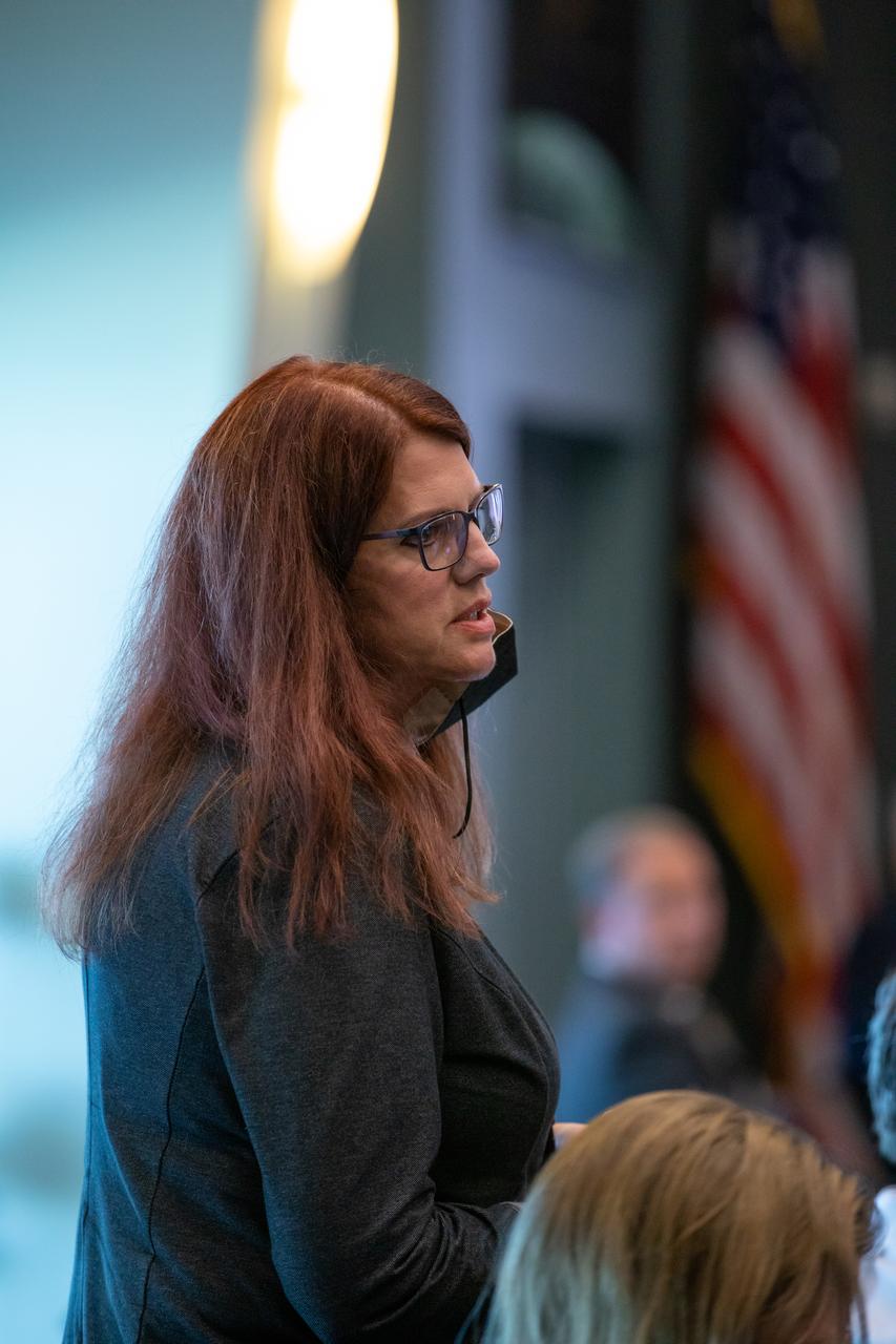 Artemis I managers conduct a Flight Readiness Review (FRR) on Aug. 22, 2022, at NASA’s Kennedy Space Center in Florida. In view is Artemis I Launch Director Charlie Blackwell-Thompson. The FRR is an in-depth assessment of the readiness of the agency’s Space Launch System and Orion spacecraft to support the uncrewed flight of Artemis I on its mission beyond the Moon and return to Earth. The meeting will conclude later in the day with a poll of all managers. Artemis I is scheduled to launch at 8:33 a.m. EDT on Aug. 29, 2022, from Kennedy’s Launch Complex 39B. The first in a series of increasingly complex missions, Artemis I will provide a foundation for human deep space exploration and demonstrate our commitment and capability to extend human presence to the Moon and beyond. The primary goal of Artemis I is to thoroughly test the integrated systems before crewed missions by operating the spacecraft in a deep space environment, testing Orion’s heat shield, and recovering the crew module after reentry, descent, and splashdown.