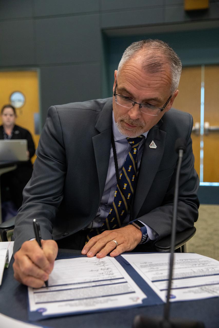 Jim Free, associate administrator for Exploration Systems Development Mission Directorate, NASA Headquarters has signed the certification for flight readiness following the completion of Flight Readiness Review (FRR) on Aug. 22, 2022, at NASA’s Kennedy Space Center in Florida. The FRR is an in-depth assessment of the readiness of the agency’s Space Launch System and Orion spacecraft to support the uncrewed flight of Artemis I on its mission beyond the Moon and return to Earth. The meeting concluded with a poll of all managers. Artemis I is scheduled to launch at 8:33 a.m. EDT on Aug. 29, 2022, from Kennedy’s Launch Complex 39B. The first in a series of increasingly complex missions, Artemis I will provide a foundation for human deep space exploration and demonstrate our commitment and capability to extend human presence to the Moon and beyond. The primary goal of Artemis I is to thoroughly test the integrated systems before crewed missions by operating the spacecraft in a deep space environment, testing Orion’s heat shield, and recovering the crew module after reentry, descent, and splashdown.