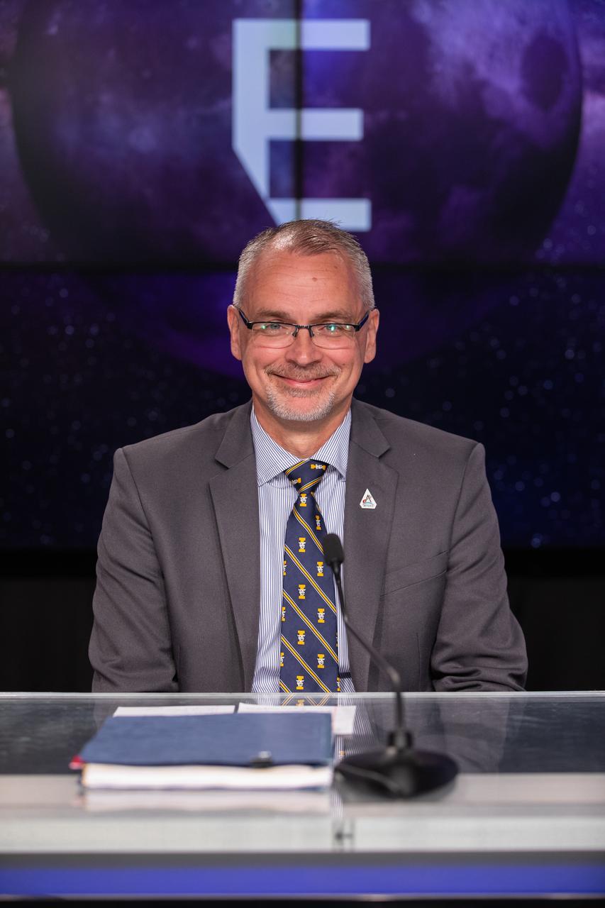 Jim Free, Associate Administrator for Exploration Systems Development Mission Directorate, NASA Headquarters, participates in a prelaunch media briefing following completion of NASA’s Flight Readiness Review for Artemis I on Aug. 22, 2022, at the agency’s Kennedy Space Center in Florida. Artemis I is scheduled to launch at 8:33 a.m. EDT on Aug. 29, 2022, from Kennedy’s Launch Complex 39B. The first in a series of increasingly complex missions, Artemis I will provide a foundation for human deep space exploration and demonstrate our commitment and capability to extend human presence to the Moon and beyond. The primary goal of Artemis I is to thoroughly test the integrated systems before crewed missions by operating the spacecraft in a deep space environment, testing Orion’s heat shield, and recovering the crew module after reentry, descent, and splashdown.