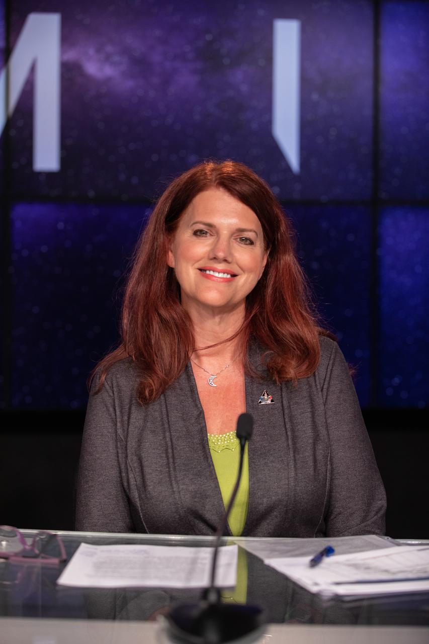 Charlie Blackwell-Thompson, Launch Director, Artemis I, participates in a prelaunch media briefing following completion of NASA’s Flight Readiness Review for Artemis I on Aug. 22, 2022, at the agency’s Kennedy Space Center in Florida. Artemis I is scheduled to launch at 8:33 a.m. EDT on Aug. 29, 2022, from Kennedy’s Launch Complex 39B. The first in a series of increasingly complex missions, Artemis I will provide a foundation for human deep space exploration and demonstrate our commitment and capability to extend human presence to the Moon and beyond. The primary goal of Artemis I is to thoroughly test the integrated systems before crewed missions by operating the spacecraft in a deep space environment, testing Orion’s heat shield, and recovering the crew module after reentry, descent, and splashdown.