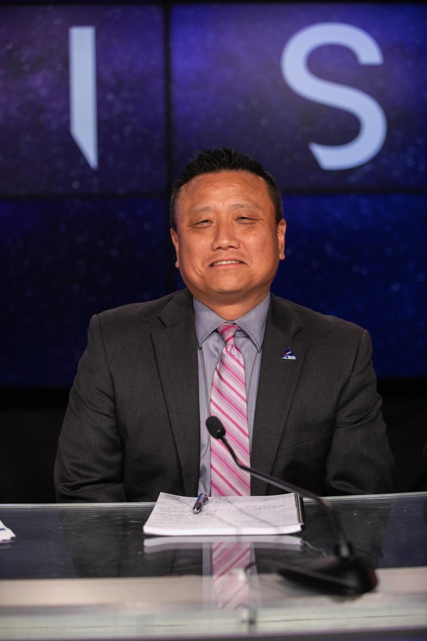 Howard Hu, Orion Program Manager, NASA’s Johnson Space Center, participates in a prelaunch media briefing following completion of NASA’s Flight Readiness Review for Artemis I on Aug. 22, 2022, at the agency’s Kennedy Space Center in Florida. Artemis I is scheduled to launch at 8:33 a.m. EDT on Aug. 29, 2022, from Kennedy’s Launch Complex 39B. The first in a series of increasingly complex missions, Artemis I will provide a foundation for human deep space exploration and demonstrate our commitment and capability to extend human presence to the Moon and beyond. The primary goal of Artemis I is to thoroughly test the integrated systems before crewed missions by operating the spacecraft in a deep space environment, testing Orion’s heat shield, and recovering the crew module after reentry, descent, and splashdown.