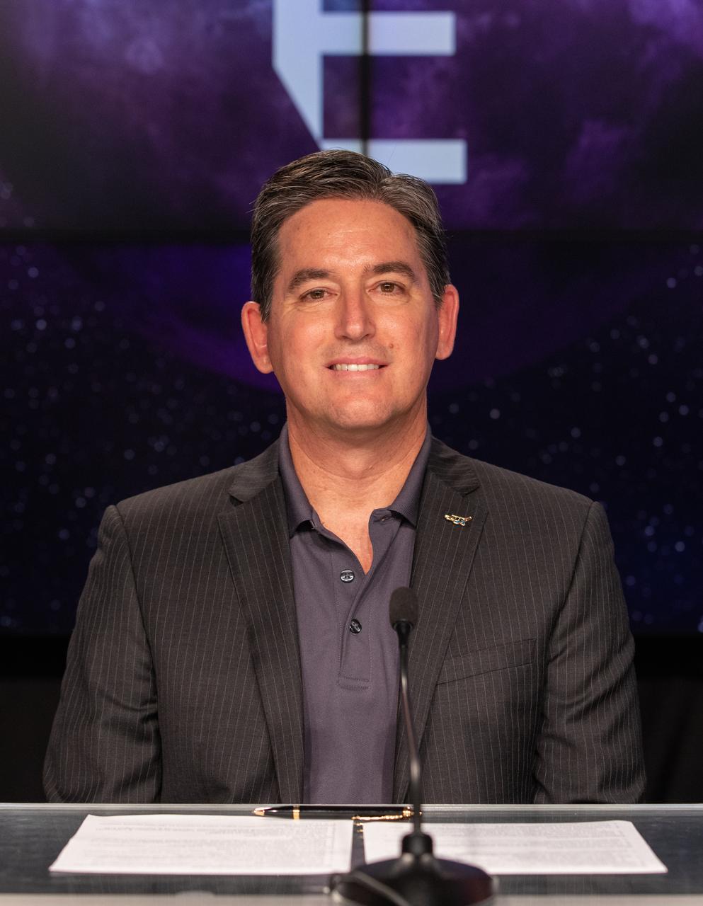 Jeff Zotti, RS-25 program director, Aerojet Rocketdyne, participates in a prelaunch media briefing on the role of industry in advancing human exploration on Aug. 26, 2022, at NASA’s Kennedy Space Center in Florida, as the agency prepares for launch of Artemis I scheduled for Aug. 29, at 8:33 a.m. EDT from Kennedy’s Launch Complex 39B. The first in a series of increasingly complex missions, Artemis I will provide a foundation for human deep space exploration and demonstrate our commitment and capability to extend human presence to the Moon and beyond. The primary goal of Artemis I is to thoroughly test the integrated systems before crewed missions by operating the spacecraft in a deep space environment, testing Orion’s heat shield, and recovering the crew module after reentry, descent, and splashdown.