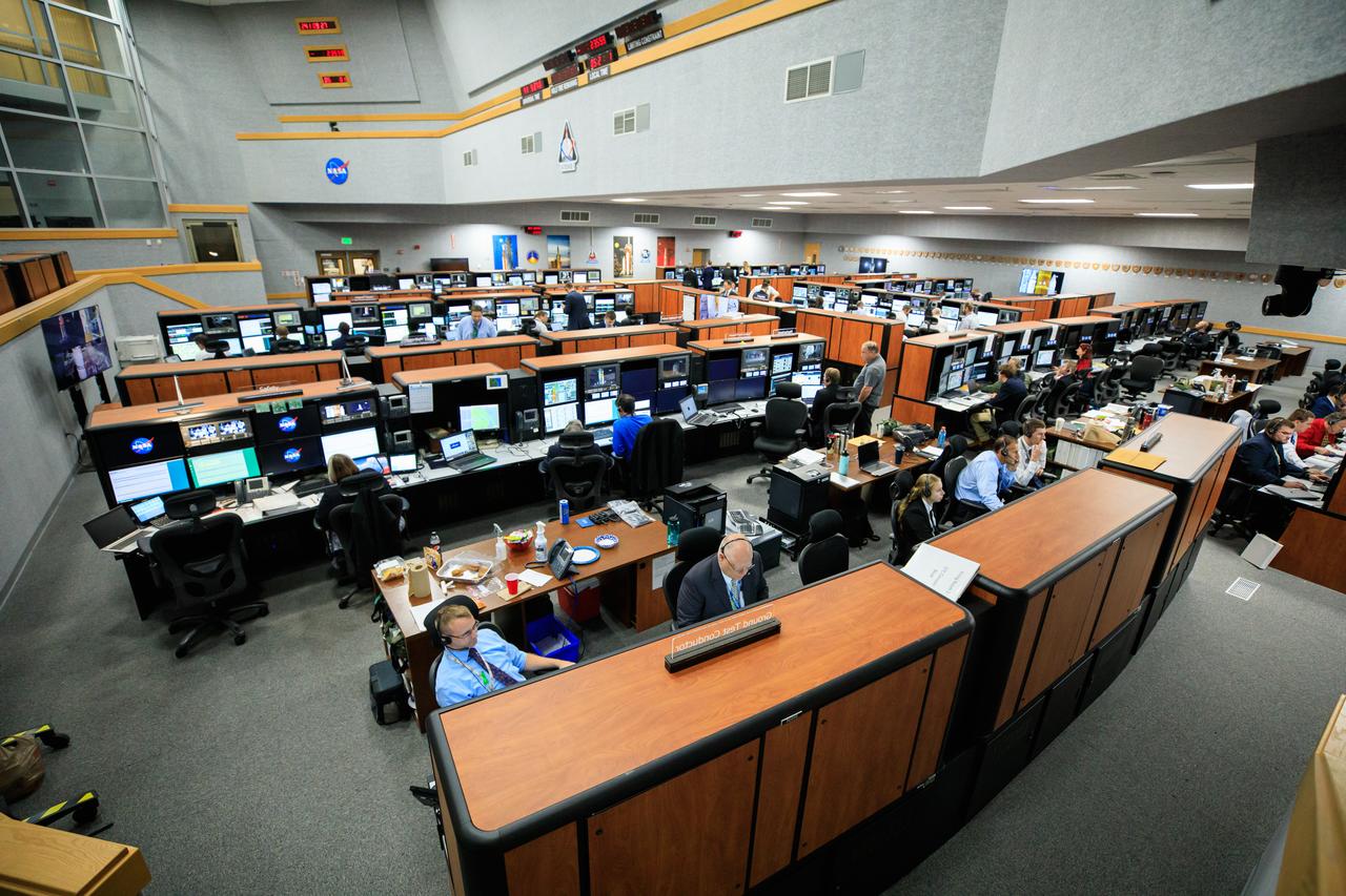 Members of the Artemis I launch team are at their consoles inside Firing Room 1 of the Rocco A. Petrone Launch Control Center at NASA’s Kennedy Space Center in Florida for launch countdown Aug. 29, 2022. Launch of the agency’s Space Launch System and Orion spacecraft was waved off due to an issue during tanking. Launch is now no earlier than Sept. 3, at 2:17 p.m. EDT from Kennedy’s Launch Complex 39B. The first in a series of increasingly complex missions, Artemis I will provide a foundation for human deep space exploration and demonstrate our commitment and capability to extend human presence to the Moon and beyond. The primary goal of Artemis I is to thoroughly test the integrated systems before crewed missions by operating the spacecraft in a deep space environment, testing Orion’s heat shield, and recovering the crew module after reentry, descent, and splashdown. 
