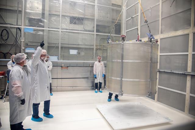 NASA image: LOFTID Spacecraft Lift and Mate PASS Canister to PLA Canister